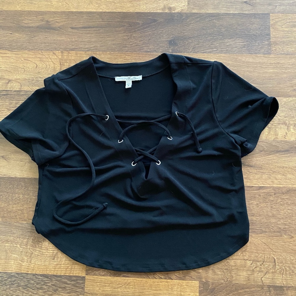 Lace up crop top